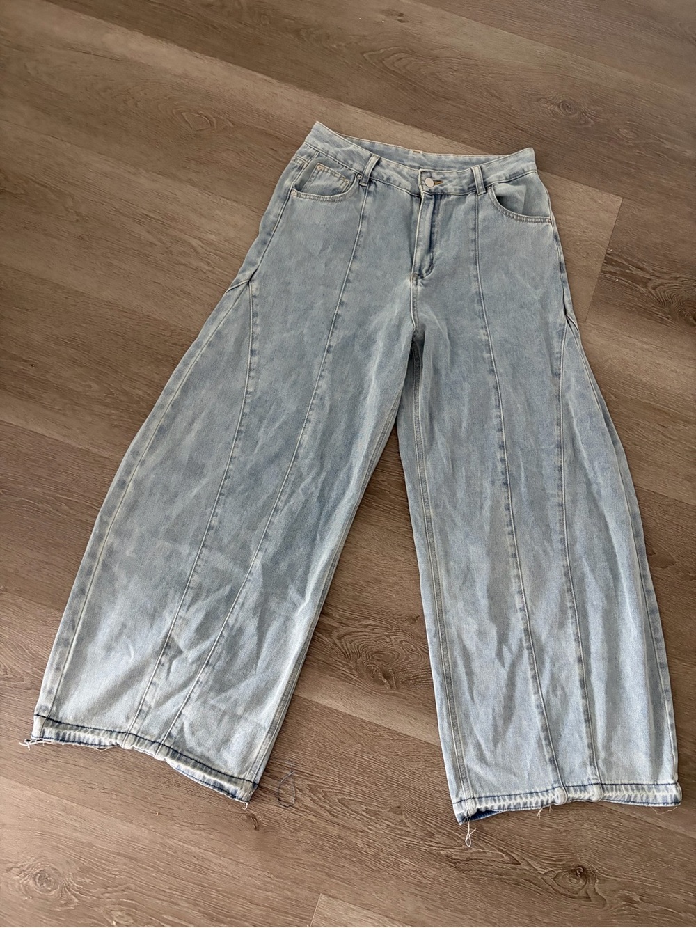 Wide leg barrel denim jeans boho gypsi